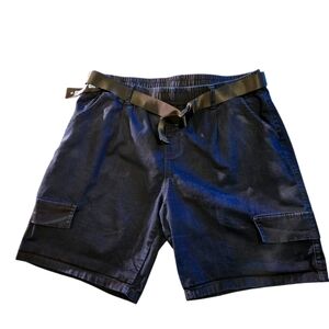 VIP JEANS Navy Blue Faux Cargo Shorts with Nylon Belt Women Plus size 24